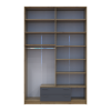 Kleiderschrank Doros Rondi mit Drehtüren mit Oberschrank Artisan Eiche / Graphitgrau 4 Türen 160x52x260 (42005188)