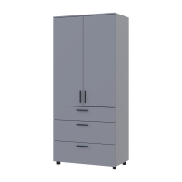 Kleiderschrank Doros Thorn Grau 2 Türen 3 Schubladen Böden 90x51,6x200 (44900442)
