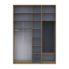 Kleiderschrank Doros Rondi mit Kleiderstange, Spiegel und hohem Oberschrank Artisan Eiche/Graphitgrau 3 Türen 181x52x260 (42005291)