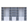 Kleiderschrank Doros Gelar Weiß 4+4 Türen Säulenschrank 370x49,5x203,4 (42005167)
