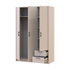 Kleiderschrank Doros Rondi mit Drehtüren Kaschmir 3 Türen 121x52x195 (80738472)