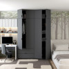 Kleiderschrank Doros Lukas mit Drehtüren Graphitgrau 160x50x240 (80736287)