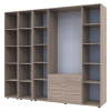 Kleiderschrank Doros Gelar Sonoma Eiche 4 Türen mit 2 offenen Regalböden 231,4x49,5x203,4 (42005050)