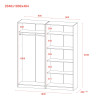 Kleiderschrank-Set Doros Promo Grau mit Regalen 2+2 Türen 180x48x204 (80737771)