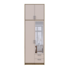 Kleiderschrank Doros Rondi mit Drehtüren mit Oberschrank und Spiegel Artisan Eiche / Kaschmir 2 Türen 82x52x260 (42005195)