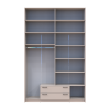 Kleiderschrank Doros Rondi mit Drehtüren mit Oberschrank und Spiegel Kaschmir 4 Türen 160x52x260 (80738489)