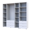 Kleiderschrank Doros Gelar Weiß 4 Türen Säulenschrank 215x49,5x203,4 (42005164)