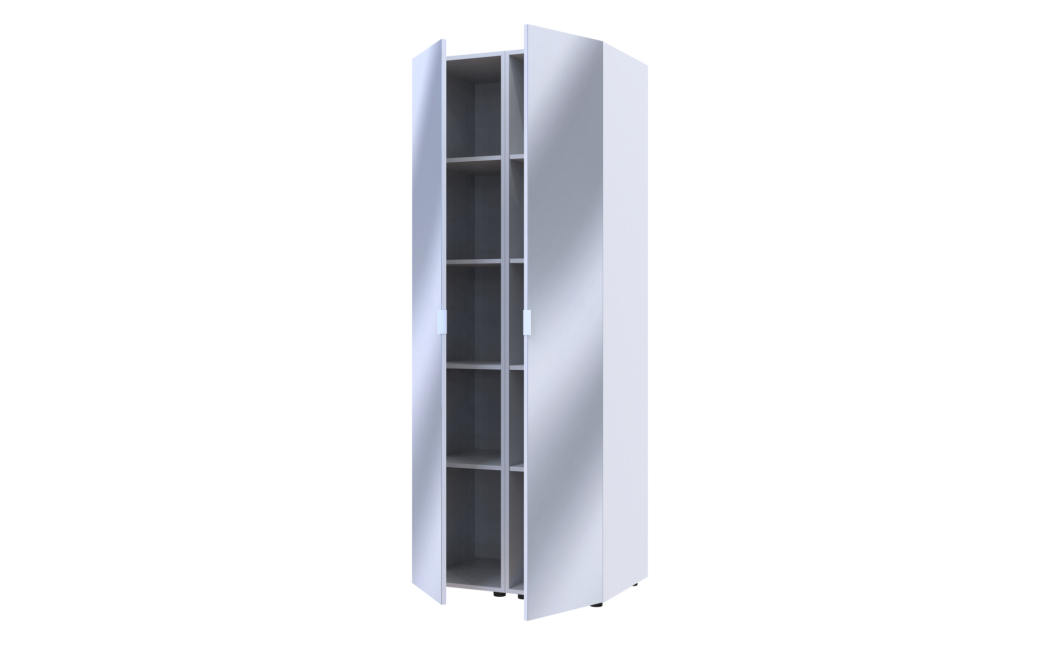Kleiderschrank Set Doros Gelar Weiß mit 2 Spiegeln 78x49,5x203,4 (42002163)