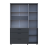 Kleiderschrank Doros Thorn Anthrazit/Grau 3 Türen 3 Schubladen Böden 135x51,6x200 (44900522)