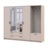 Drehtürenschrank Doros Rondi mit Kleiderstange und Spiegel Kaschmir 4 Türen 220x52x195 (42005402)