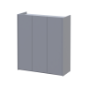 Schuhschrank Doros Kassel mit Spiegel Grau 3 Türen 97×40×110 (42005509)