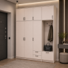 Kleiderschrank Doros Rondi mit Kleiderstange und hohem Oberschrank Kaschmir 3 Türen 181x52x260 (42005398)