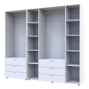 Kleiderschrank Doros Gelar Set Weiß 2+4 Türen 232,5x49,5x203,4 (42002124)