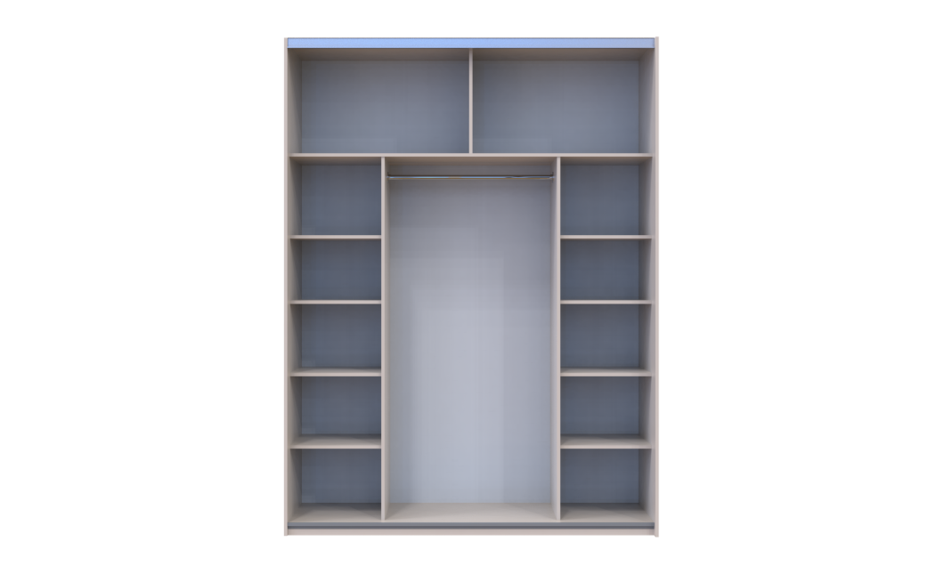 Kleiderschrank Doros G-Caiser Schiebetüren Kaschmir/Weiß Glas 2 Türen 180x60x240 (42005322)