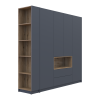 Kleiderschrank Doros Dale mit Drehtüren Anthrazit/Ewok Eiche 4 Türen 234x52x220 (42005339)
