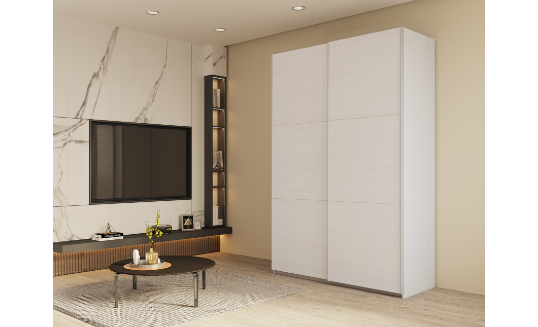 Kleiderschrank Doros G-Caiser Schiebetüren Weiß 2 Türen 160x60x240 (42002104)