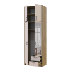 Kleiderschrank Doros Rondi mit Drehtüren mit Oberschrank und Spiegel Artisan Eiche / Kaschmir 2 Türen 82x52x260 (42005195)