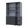 Kleiderschrank Doros Thorn Anthrazit/Grau 3 Türen 3 Schubladen Böden 135x51,6x200 (44900522)