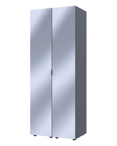 Kleiderschrank Set Doros Gelar Graphitgrau mit 2 Spiegeln 78x49,5x203,4 (42002164)