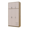 Kleiderschrank Doros Rondi mit Drehtüren mit Oberschrank Artisan Eiche / Kaschmir 3 Türen 121x52x260 (42005193)