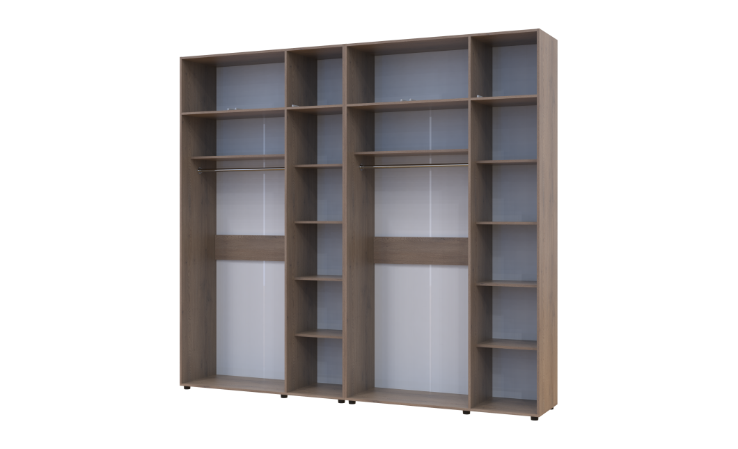 Kleiderschrank mit Aufsatz Doros Kasper Cremona Cannolo 3+3 Türen 270x50x245 (42005527)