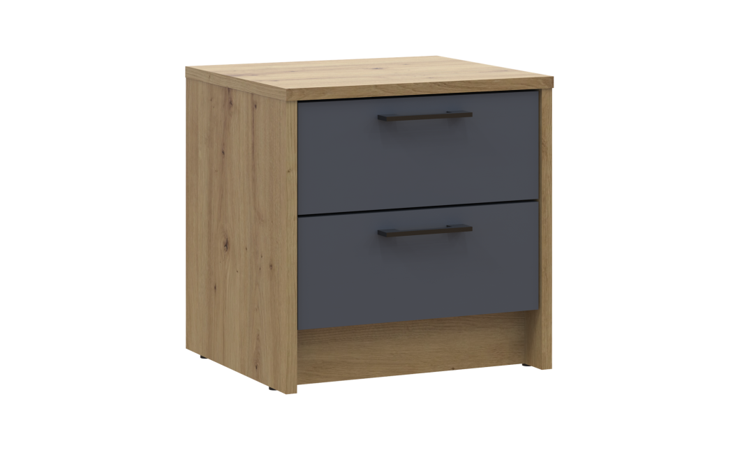 Nachttisch Doros Rondi Eiche Artisan/Anthrazit 2 Türig 40x35x40 (41516286)