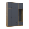 Drehtürenschrank Doros Rondi mit Kleiderstange und hohem Oberschrank Artisan Eiche/Graphitgrau 3 Türen 181x52x260 (42005289)