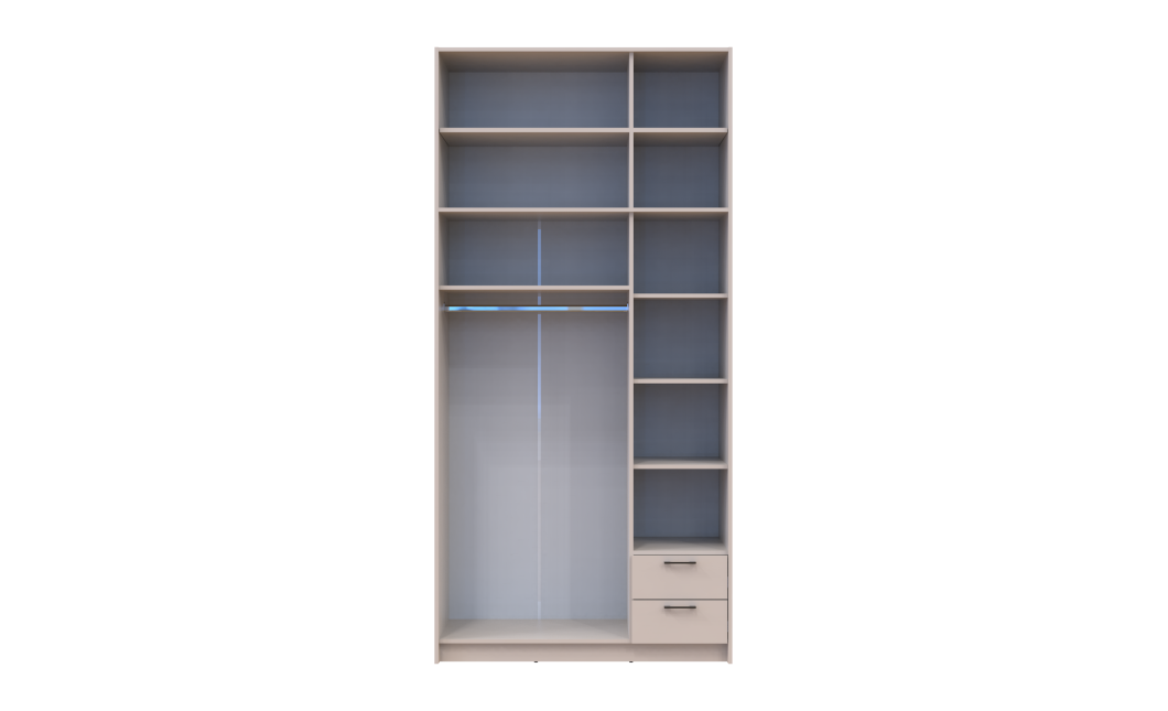 Kleiderschrank Doros Rondi mit Drehtüren mit Oberschrank Kaschmir 3 Türen 121x52x260 (80738485)