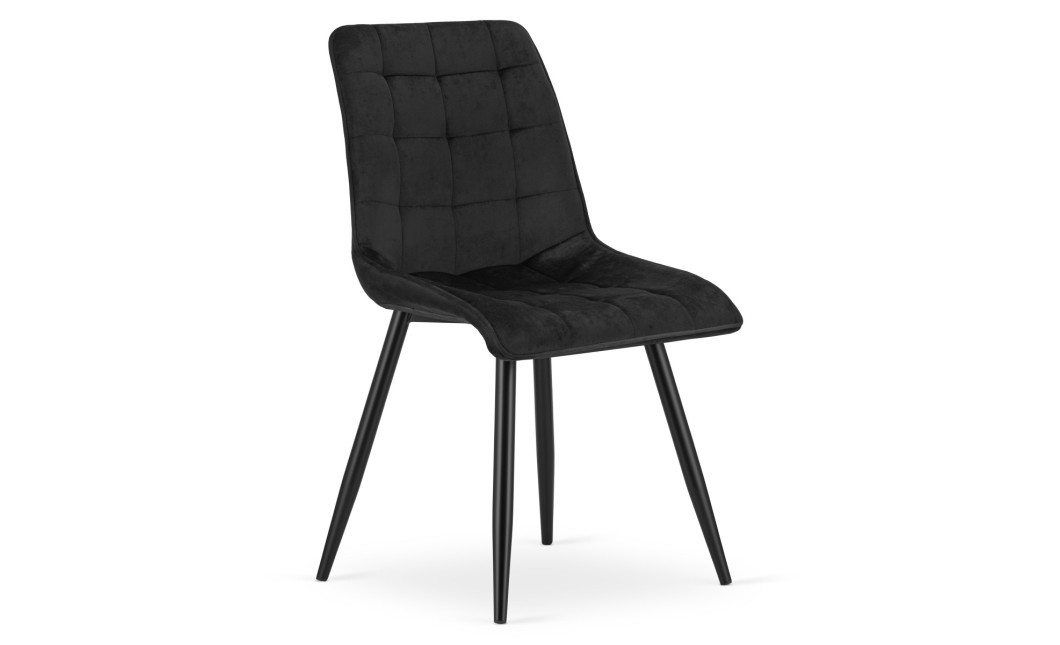 Stuhl SPLIT – schwarzer Samt / schwarze Beine