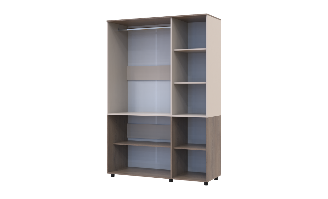 Kleiderschrank Doros Thorn Cremona Cannolo/Kaschmir 3 Türen Kleiderstange 135x51,6x200 (44900499)