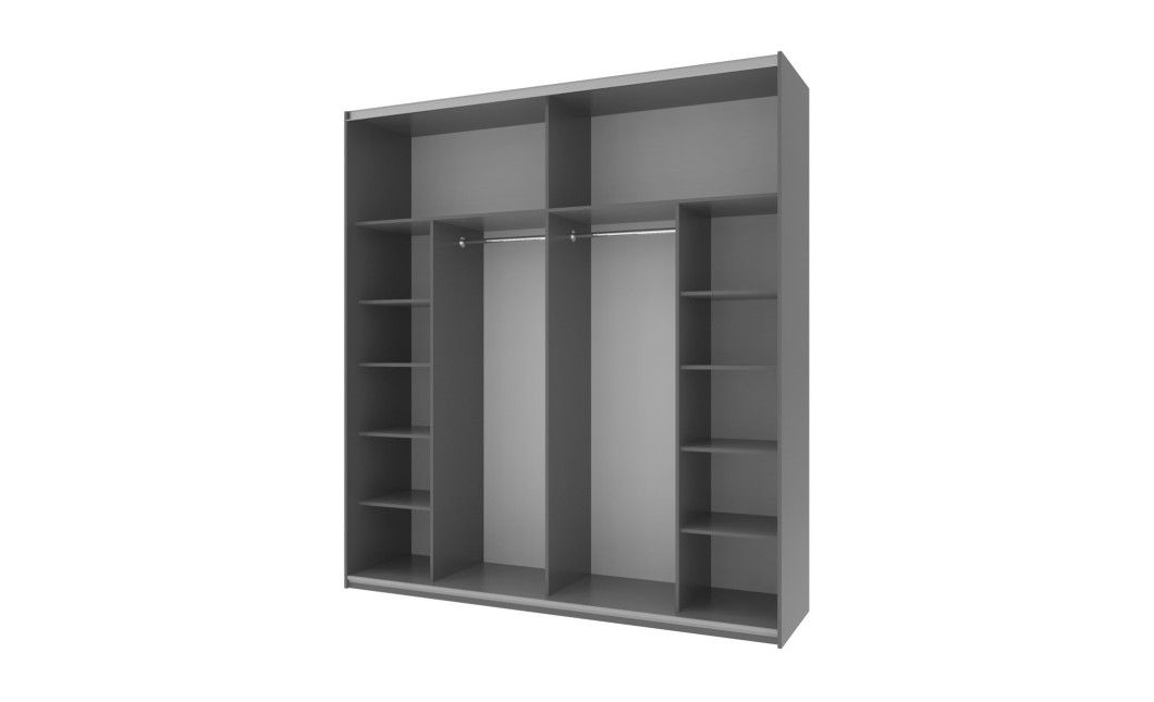Kleiderschrank Doros G-Caiser Schiebetüren Graphitgrau Weiß 2 Türen 220x60x240 (42001012)