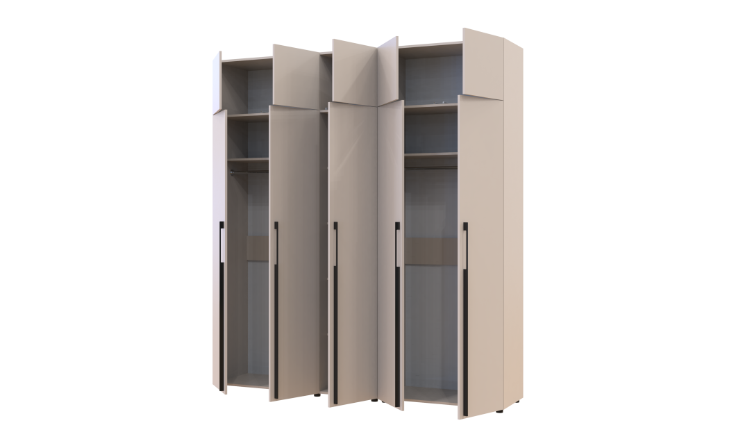 Kleiderschrank mit Aufsatz Doros Kasper Kaschmir 2+3 Türen 225x50x245 (42005524)