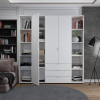 Kleiderschrank Doros Gelar Weiß 3 Türen mit 2 offenen Regalböden 192,6x49,5x203,4 (42005035)