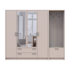 Drehtürenschrank Doros Rondi mit Kleiderstange und Spiegel Kaschmir 4 Türen 220x52x195 (42005402)
