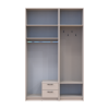 Drehtürenschrank Doros Rondi mit Kleiderstange und Oberschrank Kaschmir 2 Türen 142x52x236 (42005394)