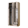 Kleiderschrank Doros Rondi mit Drehtüren mit Oberschrank und Spiegel Artisan Eiche / Kaschmir 3 Türen 121x52x260 (42005196)