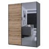 Kleiderschrank Doros G-Caiser Schiebetüren Graphitgrau Ewok Eiche mit Spiegel 180x60x240 (42005013)