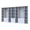 Kleiderschrank Doros Gelar Weiß 4+4 Türen Säulenschrank 370x49,5x203,4 (42005167)