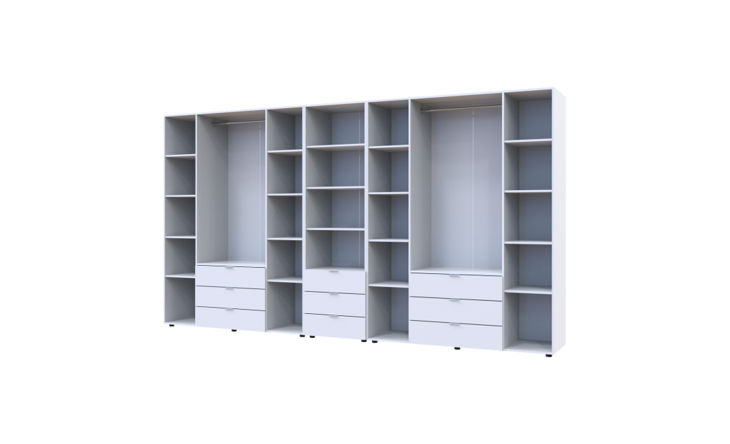 Kleiderschrank Doros Gelar Weiß 4+4 Türen Säulenschrank 370x49,5x203,4 (42005167)