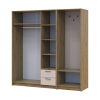 Kleiderschrank Doros Rondi mit Kleiderstange Artisan Eiche/Kaschmir 3 Türen 181x52x195 (42005280)