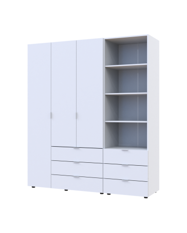 Kleiderschrank Doros Gelar Weiß 3 Türen Säulenschrank 176,2x49,5x203,4 (42005163)