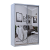 Kleiderschrank Doros City Light Natti Luc Schiebetüren mit Spiegel 150x60x225 (80736514)