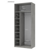 Kleiderschrank Doros Ken Beton/Weiß 2 Türen 90x52x210 (80737020)