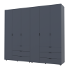 Kleiderschrank Doros Gelar Set mit Drehtüren Graphitgrau 3+3 Türen 232,4x49,5x203,4 (42002126)