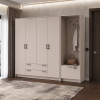 Drehtürenschrank Doros Rondi mit Kleiderstange Kaschmir 4 Türen 220x52x195 (42005393)