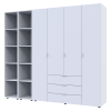 Kleiderschrank Doros Gelar Weiß 4 Türen mit 2 offenen Regalböden 231,4x49,5x203,4 (42005039)