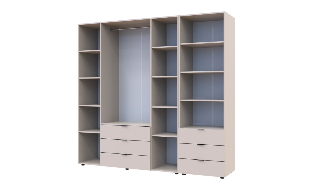Kleiderschrank Doros Gelar Kaschmir 4 Türen Säulenschrank 215x49,5x203,4 (42005176)