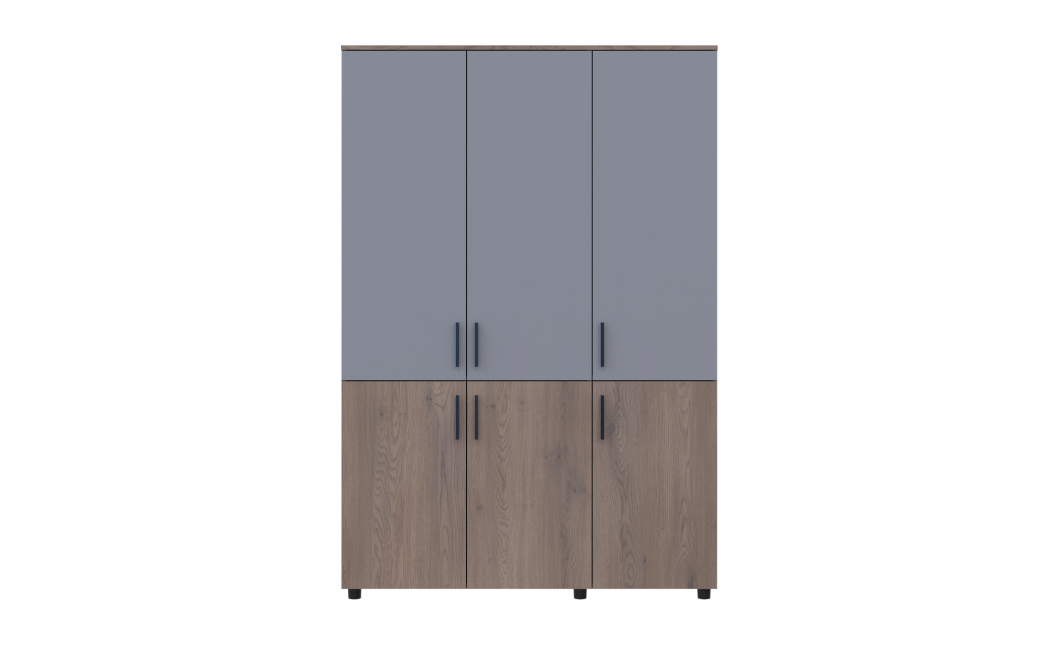 Kleiderschrank Doros Thorn Cremona Cannolo/Grau 3 Türen Kleiderstange 135x51,6x200 (44900503)
