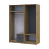 Drehtürenschrank Doros Rondi mit Kleiderstange und Spiegel Artisan Eiche/Graphitgrau 2 Türen 142x52x195 (42005271)