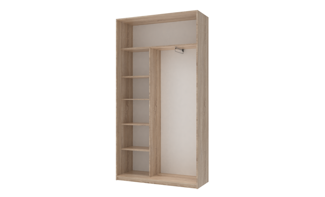 Kleiderschrank Doros City Light Schiebetüren Sonoma Eiche mit Spiegel 120x45x225 (42002033)